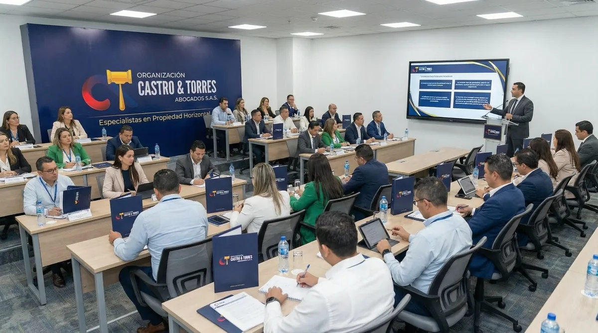 Capacitación profesional para administradores de propiedad horizontal en centro corporativo